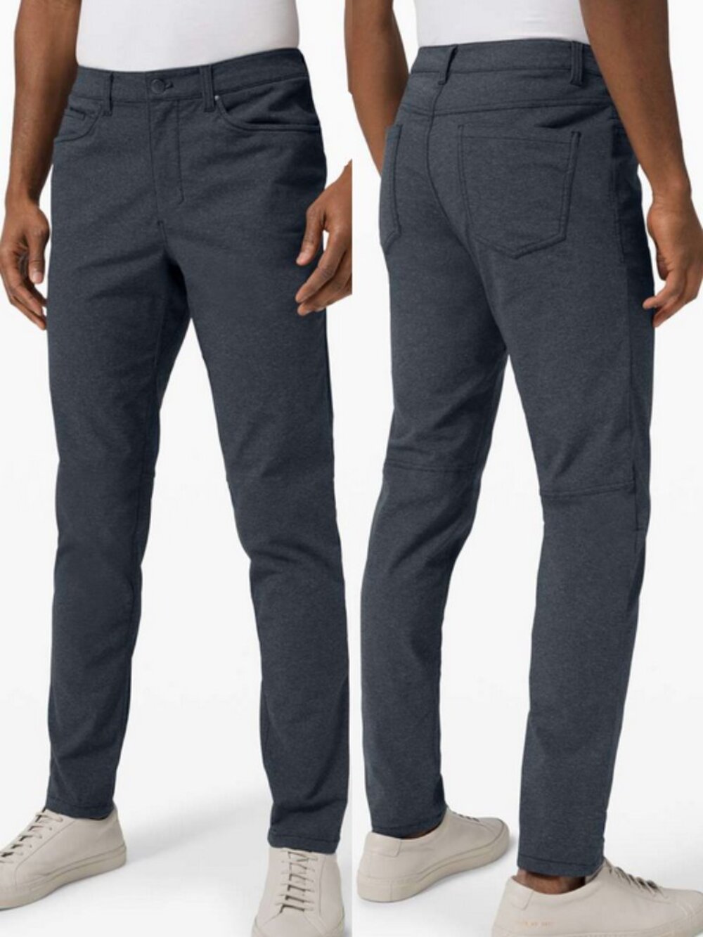 Lululemon ABC Pants Slim Tech Textured Canvas Heathered Navy Blue